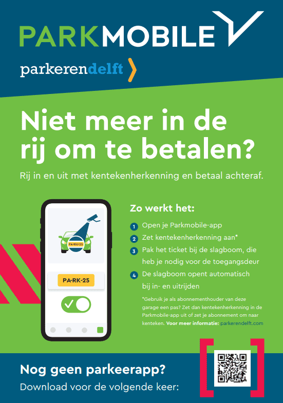 Parkeren met de Parkmobile-app in de parkeergarages van ParkerenDelft 3 Parkmobile garages